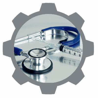 medical market gear icon